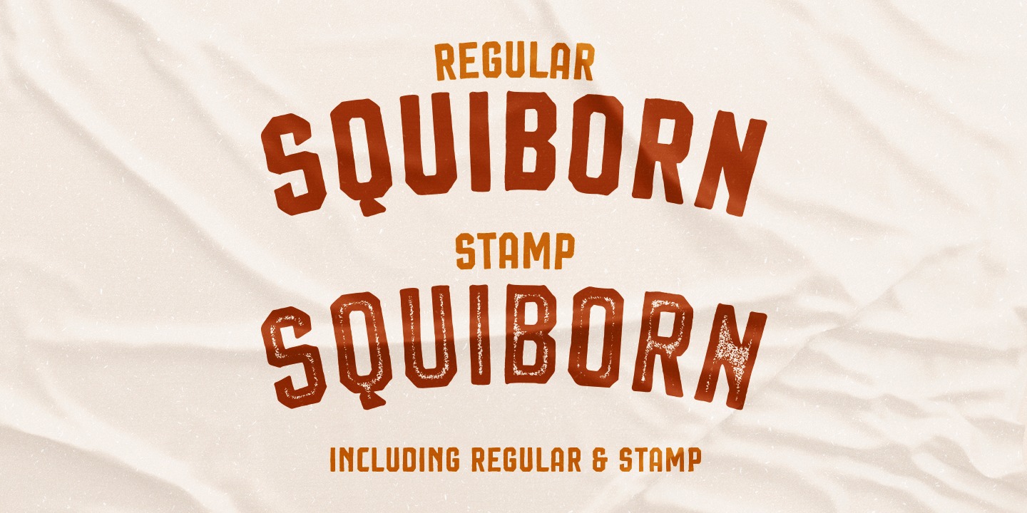 Пример шрифта Squiborn Stamp